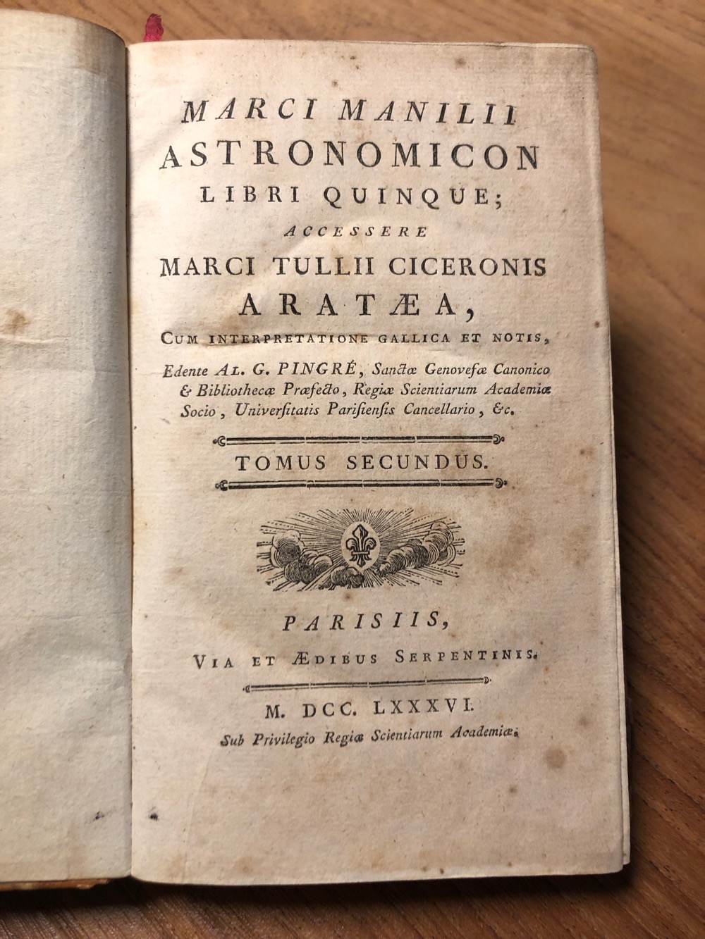 Je bekijkt nu Marci Manilii Astronomicon libri quinque – 1786